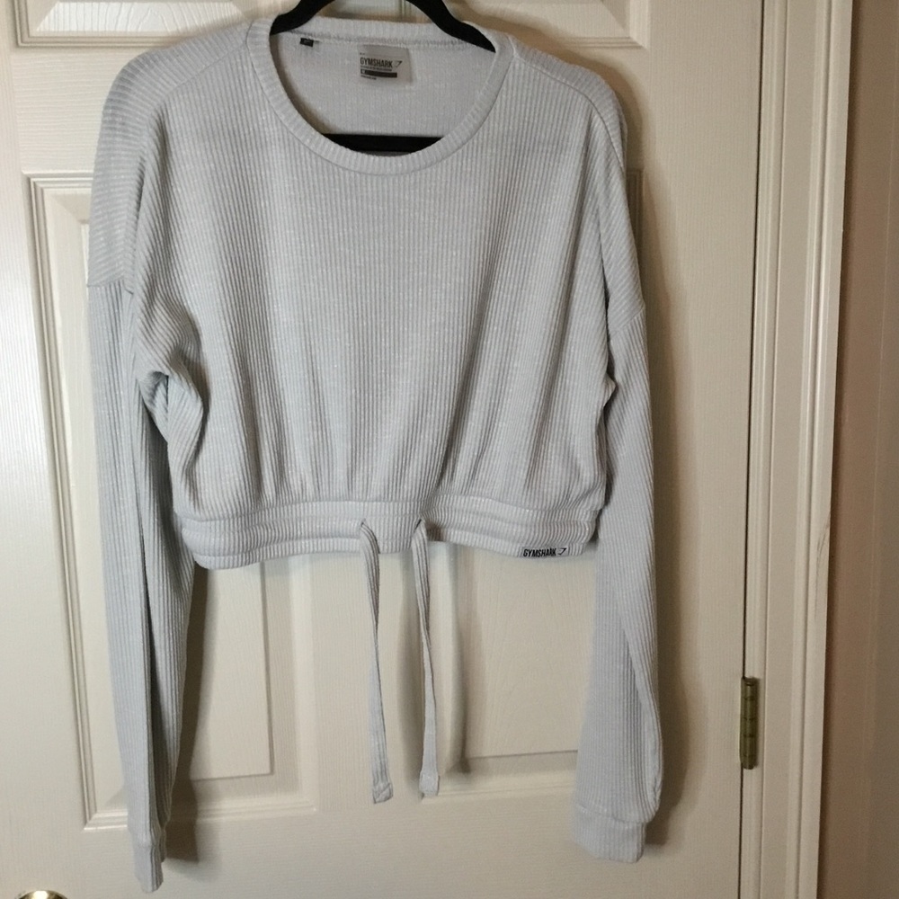 Gymshark Gray Long Sleeve Crop Top - Size M